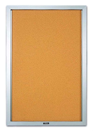 Marsh Industries Eb-403-0000 48X36 Aluminum Trim Deluxe Enclosed Bulletin Board - Natural Cork