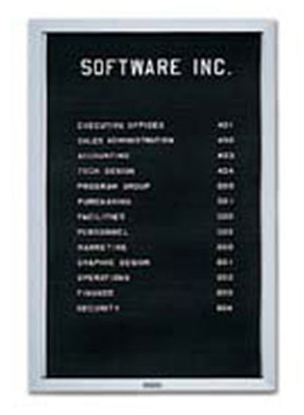 Picture of Marsh Industries Ed-252-00Bl 30X24 Aluminum Trim Deluxe Enclosed Directory Board - Black Felt