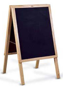 Picture of Marsh Industries Er-272-200N 36X22 Oak Wood Trim Chalkboard With Blank Cb CafT Sidewalk Sign - Black