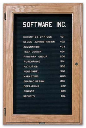 Picture of Marsh Industries Md-304-E0Bl 36X48 Oak Wood Trim Felt Enclosed Directory Board - Black
