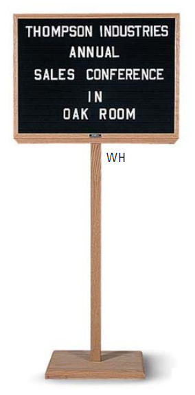 Picture of Marsh Industries Pd-302-00Bl 36X24 Aluminum Trim Double Pedestal Open-Faced Directory Board - Black Felt