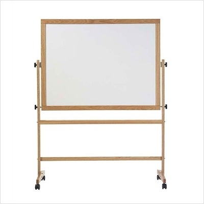 Picture of Marsh Industries Rw-46C-K2K2 48X72 Oak Wood Trim Porcelain Markerboard Both Sides Reversible - White
