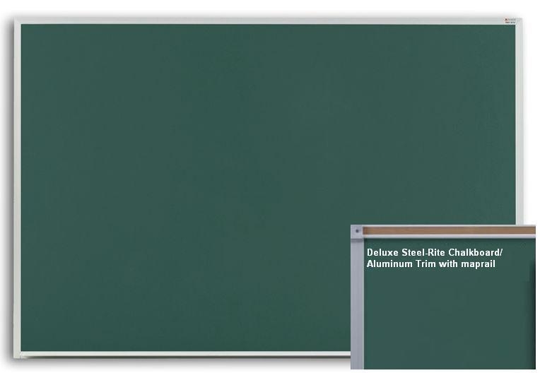 Picture of Marsh Industries PR-410-1461-6500 Steel-Rite 48X120 Aluminum Trim With Map Rail Chalkboard - Green