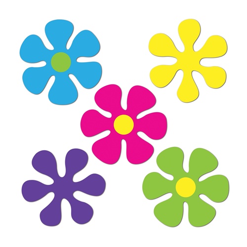Picture of Beistle 54869 Mini Retro Flower Cutouts Pack of 24