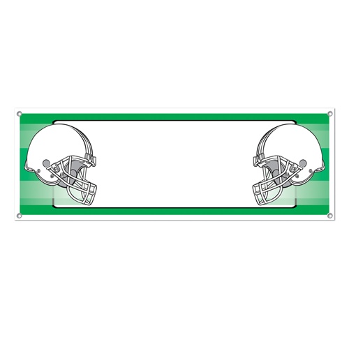 Picture of Beistle 57662 Opposing Helmets Sign Banner Pack of 12
