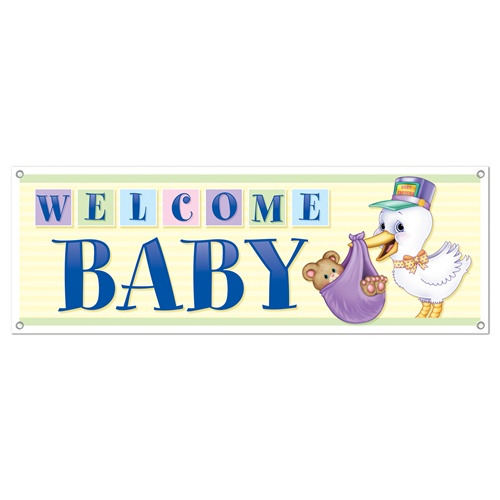 Picture of Beistle 57666 Welcome Baby Sign Banner Pack of 12