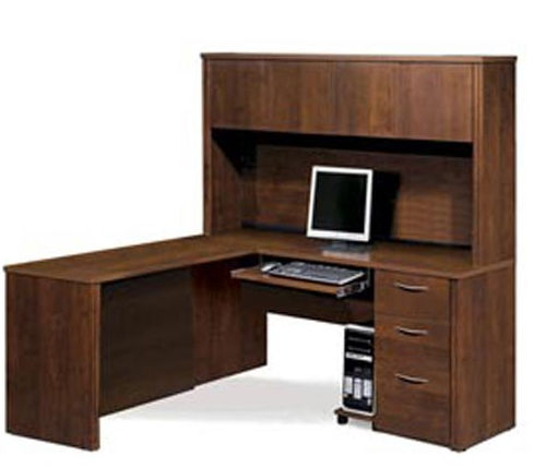 Corner And L Shaped Desks Comfortmarket Com Bestar 60853 63 Embassy L Shaped Workstation Kit In Tuscany Brown Finish