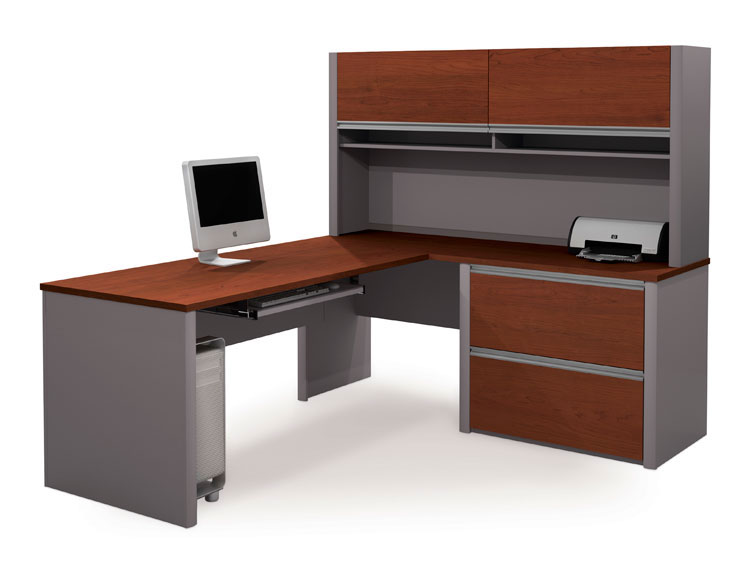 Corner And L Shaped Desks Unbeatable Com Bestar 93867 39 Connexion L Shaped Workstation Kit In Bordeaux Slate Finish