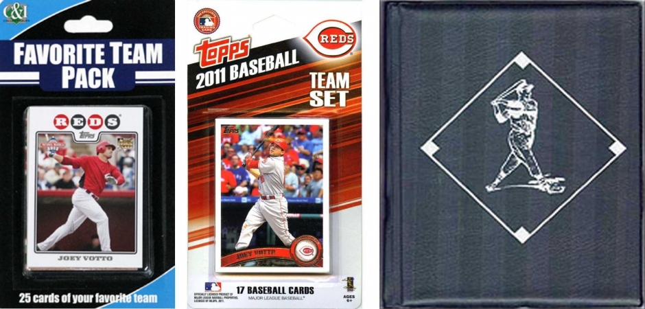 C & I Collectables 2011REDSTSC MLB Cincinnati Reds Licensed 2011 Topps Team Set and Favorite Player Trading Cards Plus Storage Album -  C & I Collectables Inc