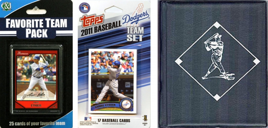 C & I Collectables 2011DODGERSTSC MLB Los Angeles Dodgers Licensed 2011 Topps Team Set and Favorite Player Trading Cards Plus Storage Album -  C & I Collectables Inc