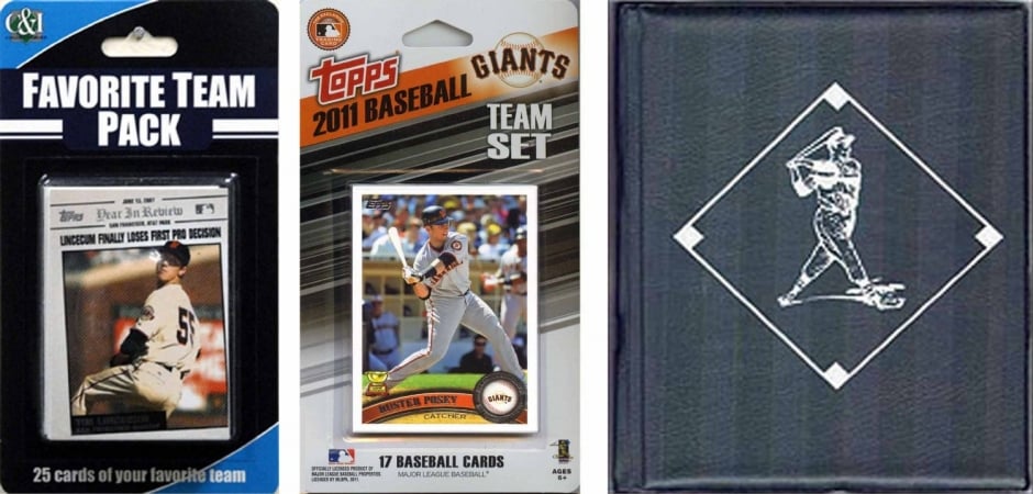 Picture of C & I Collectables 2011SFGTSC MLB San Francisco Giants Licensed 2011 Topps Team Set and Favorite Player Trading Cards Plus Storage Album