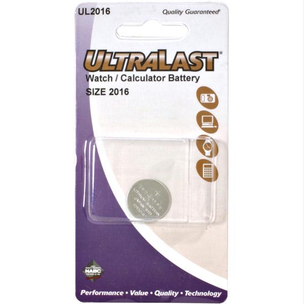 Picture of Ultralast Watch-Electronic Lithium Button Cell BATTERY Retail Pack - DL2016 Equivalent