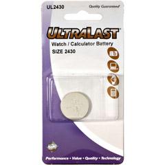 Picture of Ultralast Watch-Electronic Lithium Button Cell BATTERY Retail Pack - CR2430 Equivalent