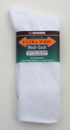 Picture of Extra Wide Sock Company #6950 White Extra Wide MediSock