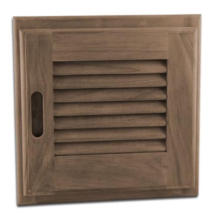 Picture of SeaTeak 60720 Louvered Door &amp; Frame  Small  RH 12in.X 12in.