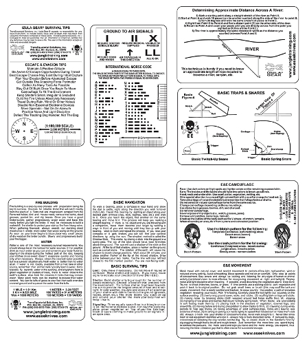SURVCARD survcard Survival Card Set