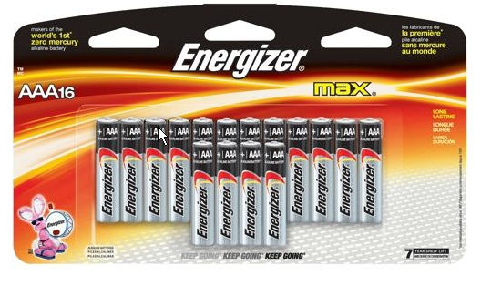 Picture of Energizer Alkaline AAA BATTERY - 16 Pack
