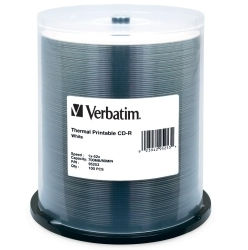 Picture of Verbatim/Smartdisk 95253 CD-R 80MIN 700MB 52X White Thermal Prinable 100pk Spindle