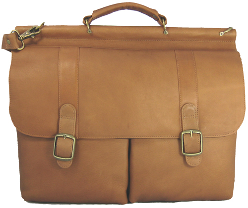 Picture of David King & Co 143C Dowel Laptop Briefcase- Cafe