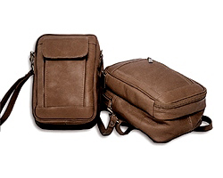 David King & Co Man Bag with Organizer- Cafe