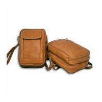Picture of David King &amp; Co 459T Man Bag with Organizer- Tan
