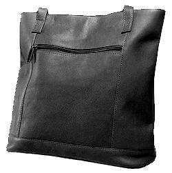 Shopper with Front Zip Pocket & Magnetic Close- Black