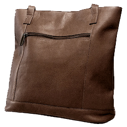 Picture of David King &amp; Co 1065C Shopper with Front Zip Pocket &amp; Magnetic Close- Cafe