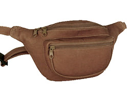 Picture of David King &amp; Co 403C Two Zip Waist Pack- Cafe