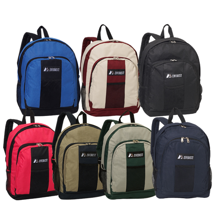 Everest BP2072-NY 17 in. Backpack with Front and Side Pockets