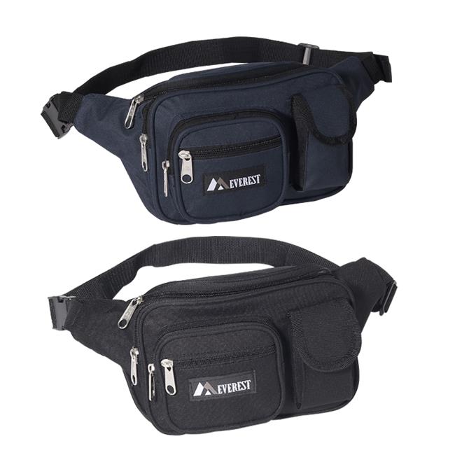 Everest 044MDH-NY 14 in. Wide Multiple Pocket Waist Fanny Pack