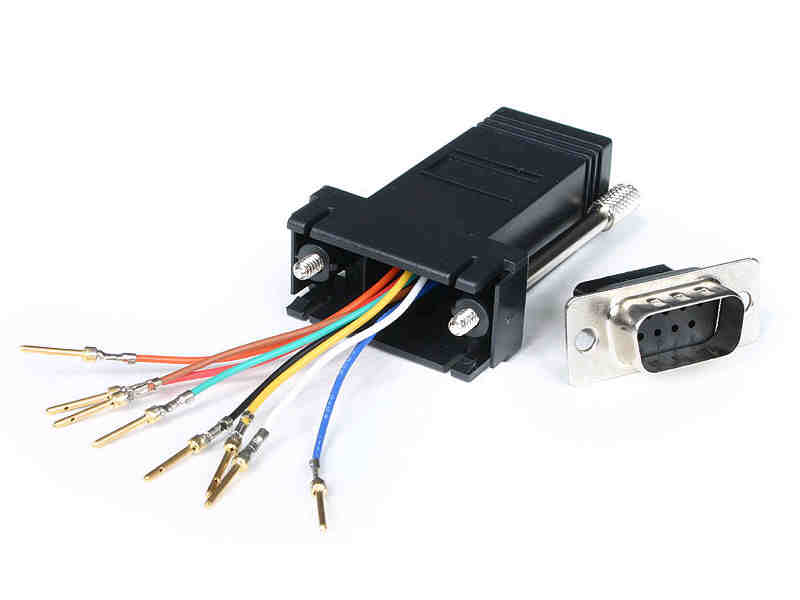 DB9 TO RJ45 ADAPTE - DB-9- M - RJ-45- F - GRAY