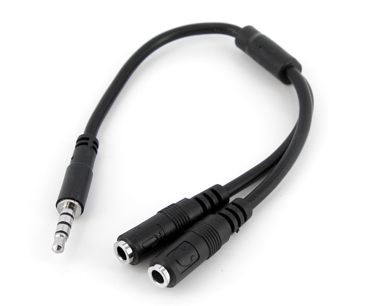 Picture of StarTech 3.5MM 4 PIN TO 2X 3 PIN 3.5MM HEADSET ADAPTER - M-F