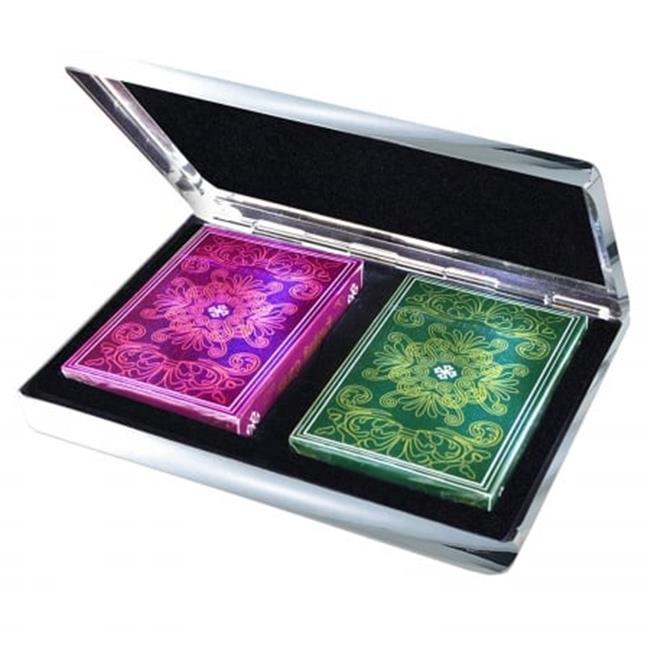 Natico Originals 60-G521B Game 2 Decks Of Cards Silver