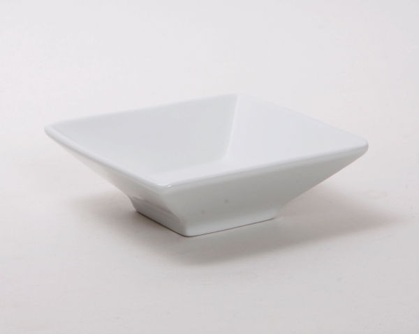 BPB-065P Mini Footed Square Bowl 6.5 oz. - Porcelain White - 2 Dozen -  Tuxton China