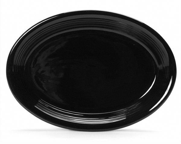 Picture of Tuxton China CBH-0962 Concentrix 9.75 in. x 7 in. Oval Platter Coupe - Black  - 2 Dozen