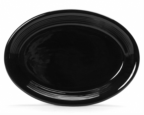 Picture of Tuxton China CBH-1352 Concentrix 13.5 in. x 9.75 in. Oval Platter Coupe - Black  - 6 pcs 