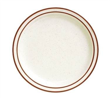 Picture of Tuxton China TBS-022 Bahamas 8.13 in. Narrow Rim with Brown Speckle Plate - White  - 3 Dozen