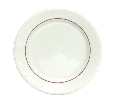 Picture of Tuxton China YBA-062 Monterey 6.25 in. Embossed Pattern Plate - American White with Berry Band  - 3 Dozen