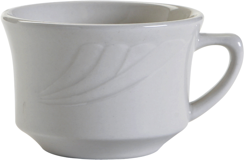 Picture of Tuxton China YPF-0752 Sonoma 3.63 in. Embossed Plate Short Cup - Porcelain White  - 3 Dozen