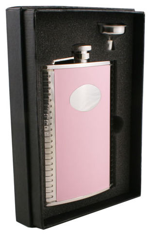 Picture of Visol VSET34-1177 Supermodel Pink Leather 8oz Flask Gift Set