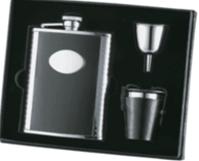 Picture of Visol VSET27 Tux Leather 6oz Deluxe Liquor Flask Gift Set