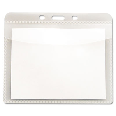 Picture of Advantus 75603 PVC-Free Badge Holders  Horizontal  4&apos;&apos; x 3&apos;&apos;  Clear  25/Pack