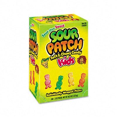 Picture of Cadbury Adams 43147 Sour Patch Fruit Flavored Candy  Grab-and-Go  240 Pieces/Box