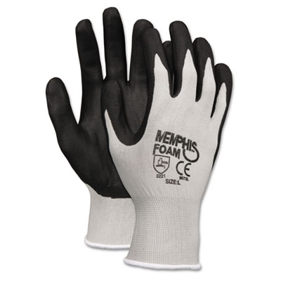 Picture of Crews 9673L Economy Foam Nitrile Gloves  Large  Gray/Black  Dozen
