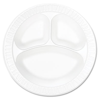 Concorde Foam Plate Compartmented 10 1/4in. Dia. WE 125/Pack 500/Carton