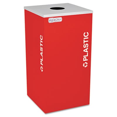 Picture of Ex-Cell RCKDSQPLRBX Kaleidoscope Collection Recycling Receptacle  24 gal  Ruby Red