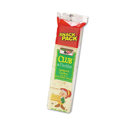 Picture of Keebler 21163 Sandwich Cracker  Club &amp; Cheddar  8-Cracker Snack Pack  12 Packs/Box