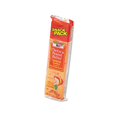 Picture of Keebler 21165 Sandwich Crackers  Cheese &amp; Peanut Butter  8-Piece Snack Pack  12 Packs/Box
