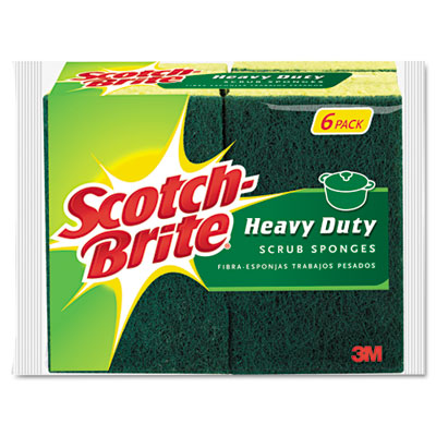 Picture of 3M 426 Heavy-Duty Scrub Sponge  4 1/2&amp;apos;&amp;apos; x 2 7/10&amp;apos;&amp;apos; x 6/10&amp;apos;&amp;apos;  Green/Yellow  6/Pack