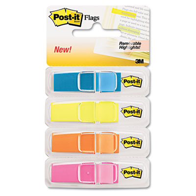 Picture of 3M 6834ABX Highlighting Flags  Bright Colors  1/2&amp;apos;&amp;apos; x 1 3/4&amp;apos;&amp;apos;  35/Color  4 Dispensers/Pack